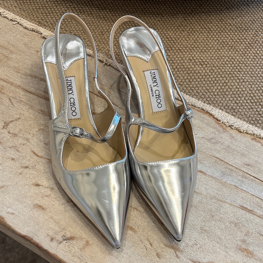 Jimmy Choo Metallic Silver Heels
